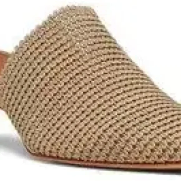 Donald J. Pliner Fenda Beige Tan Elastic Pointed Heel Mules - Picture 5 of 13